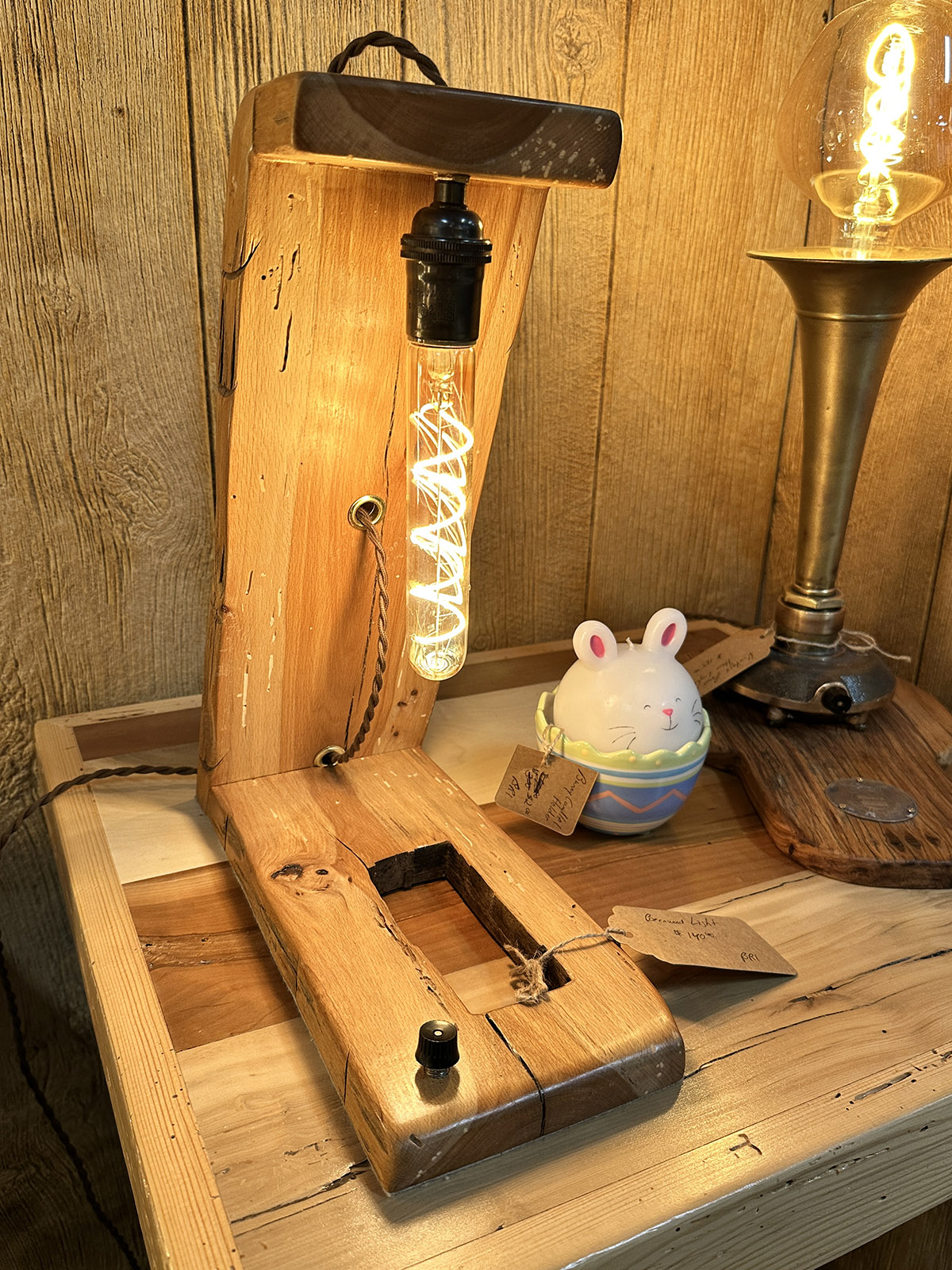 Unique light made out of a whisky barrel.