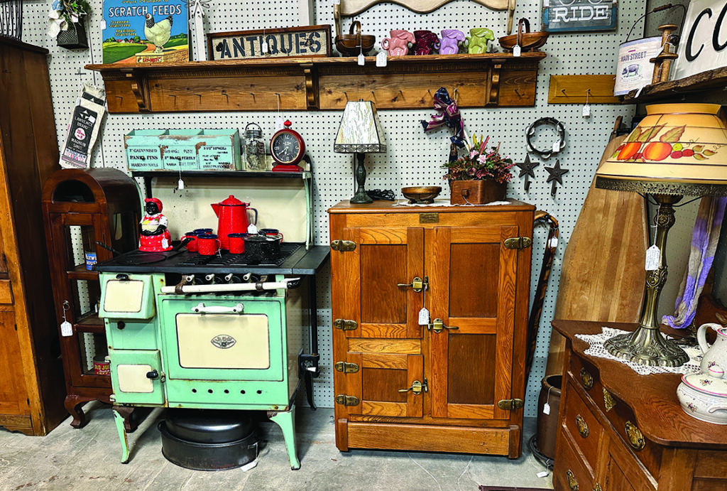 Antique stove and icebox